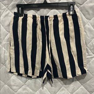 Striped Navy and White women Shorts